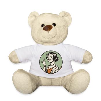 Retro Diva with Middle Finger - Teddy Bear - white - Front