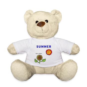 Summer Sun and Sunflowers - Teddy Bear - white - Front