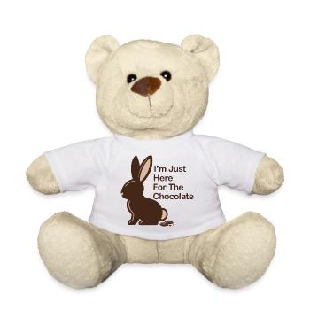 Je suis juste ici pour du Schokoladen Osterhase au chocolat - Nounours - blanc - Devant