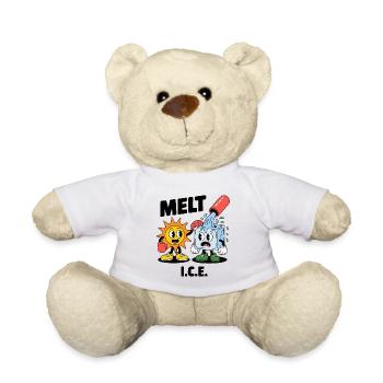 Melting Eis Klimawandel Cartoon - Teddy Bear - white - Front