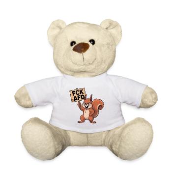 FCK AFD - Antifa Eichhörnchen Tee - Teddy - Weiß - Vorne