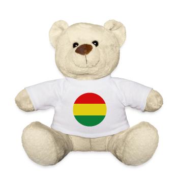 Bolivia round flag - Teddy Bear - white - Front