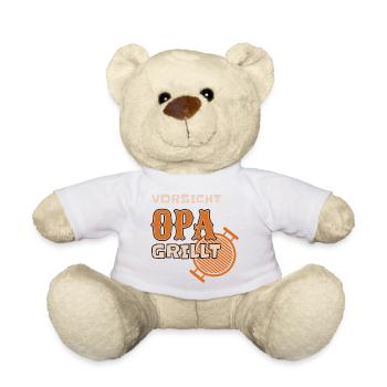 Attention : grand-père grille une tenue de barbecue drôle - Nounours - blanc - Devant