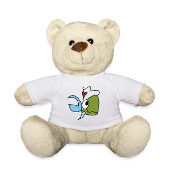Sea Friend Fish Heart Cartoon - Teddy Bear - white - Front