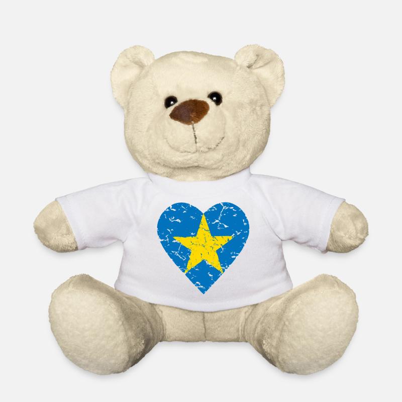 Ukraine Herz Stern Frieden Liebe Menschenrechte - Teddy - Weiß