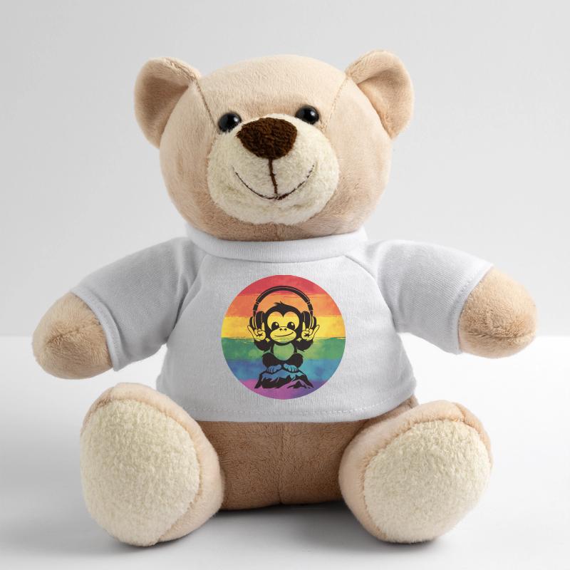 Rainbow DJ Monkey – Signe de la main rock casque Nounours