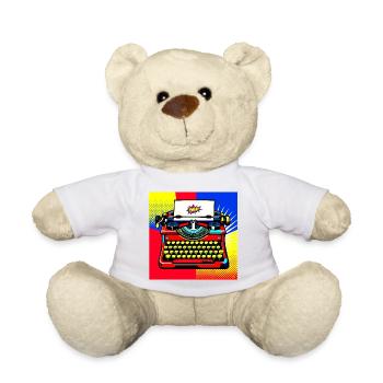Pop Art Bang Schreibmaschine - Teddy - Weiß - Vorne