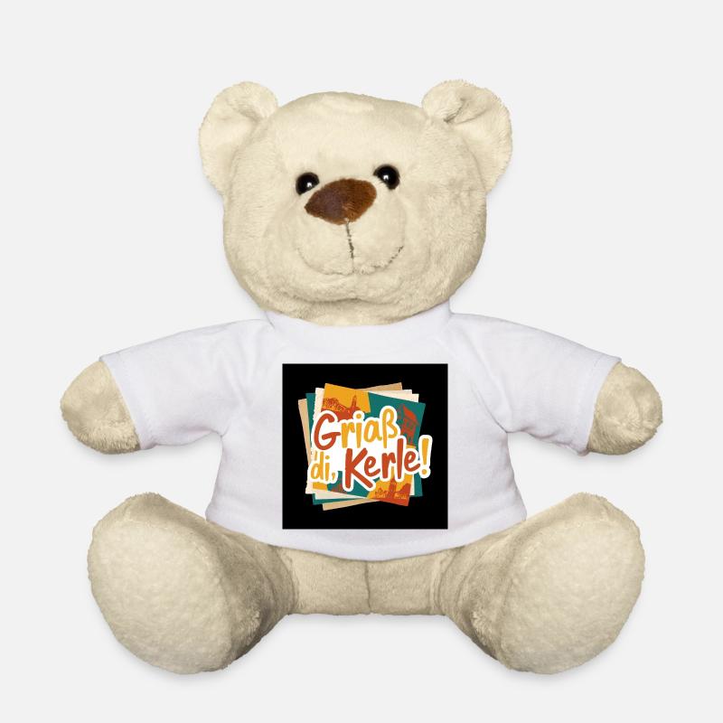 GriaB di Kerle! Bunte Städte-Collage - Teddy - Weiß