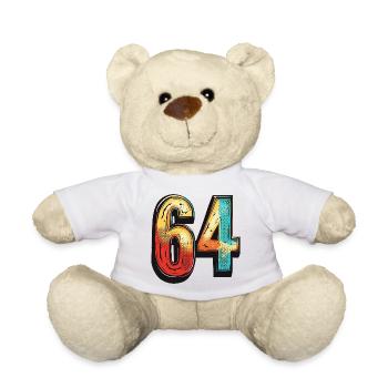 64 chiffres colorés - Nounours - blanc - Devant