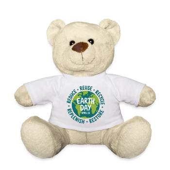 Earth Day Reuse Logo - Teddy Bear - white - Front