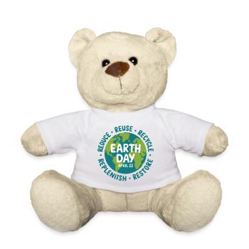 Earth Day Circle: Reduzieren Sie Wiederverwendung und Recycling - Teddy - Weiß - Vorne