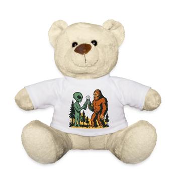 Alien Abduction Bigfoot Loch Ness Funny UFO - Teddy Bear - white - Front