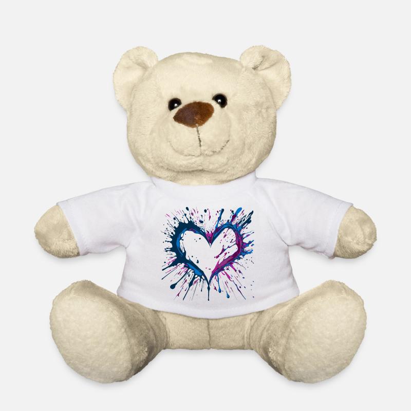 Von Key West inspirierte Heart dark - Teddy - Weiß