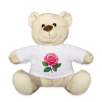 Pink Rose - Teddy Bear - white - Front