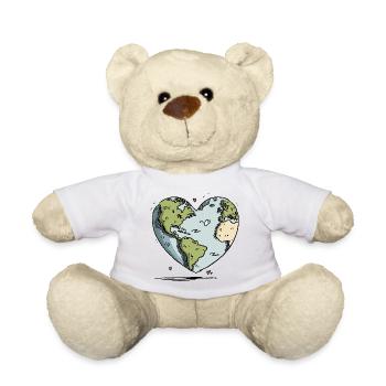 Herz der Erde Globus - Teddy - Weiß - Vorne