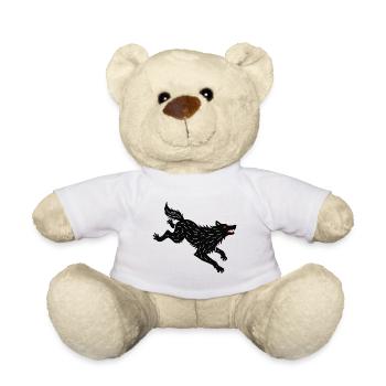 Black wolf runs - Teddy Bear - white - Front