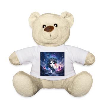 Star Queen with Swan and Crystals - Teddy Bear - white - Front