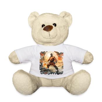 Karate-Krieger im Feuersturm - Teddy - Weiß - Vorne