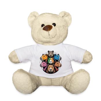 Vielfarbene Capybara-Runde bunte Wasserscheine - Teddy - Weiß - Vorne