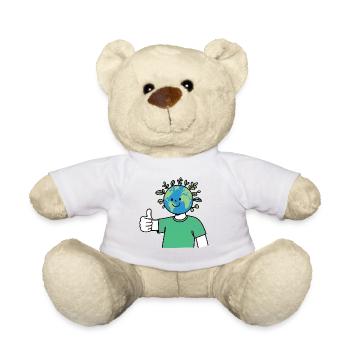 Lächelnde Erde Rettet und schützt den Planeten - Teddy - Weiß - Vorne