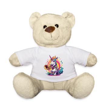 Unicorn Trompete im Regenbogenwirbel - Teddy - Weiß - Vorne