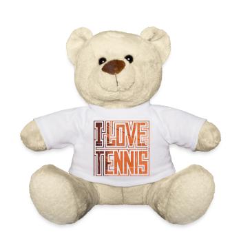 I LOVE TENNIS, Geschenkidee Shirt, hoodie, Socken - Teddy - Weiß - Vorne