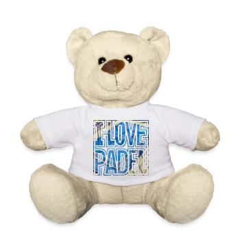 I LOVE PADEL, Padel Court, Gift Idea Shirt - Teddy Bear - white - Front