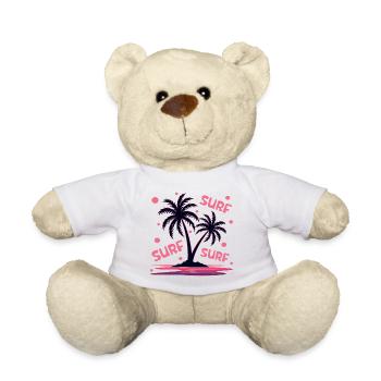Surfing Palm Trees - Teddy Bear - white - Front
