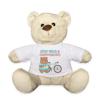 Stay Wild Caffeinated Bear Cycling - Teddy Bear - white - Front