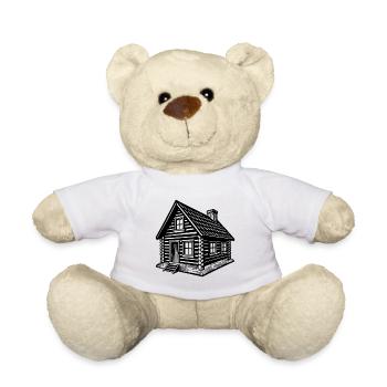 Log cabin - Teddy Bear - white - Front