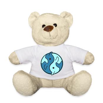 Delfine YinYang Kreis Design - Teddy - Weiß - Vorne
