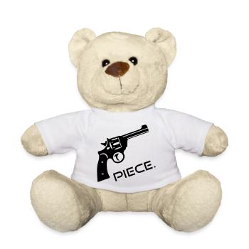 Revolver Waffe Wumme Piece - Peace - Teddy - Weiß - Vorne