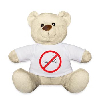 Non-smoking sign - illustration - Teddy Bear - white - Front