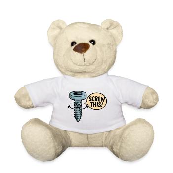 Scheiß auf diesen Cartoon-Screw-Charakter - Teddy - Weiß - Vorne