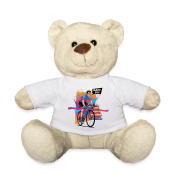 BAM! 50th Birthday Cyclist Pop Art - Teddy Bear - white - Front