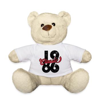 1986 40. Geburtstag - Teddy - Weiß - Vorne