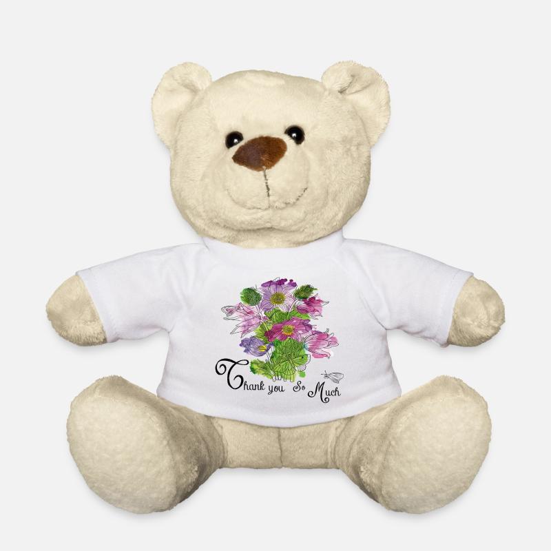 Bouquet de remerciement - Nounours - blanc