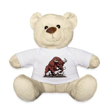 Bull Muscular Fighting Bull Maskottchen Bull Power - Teddy - Weiß - Vorne