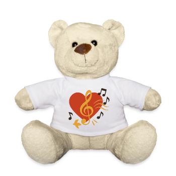 Musik fürs Herz - Teddy - Weiß - Vorne
