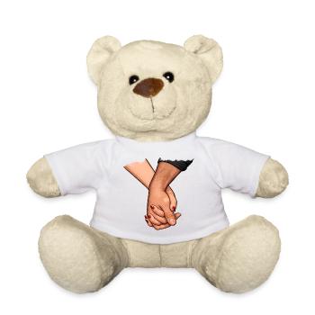 Holding hands Connected closeness - Teddy Bear - white - Front