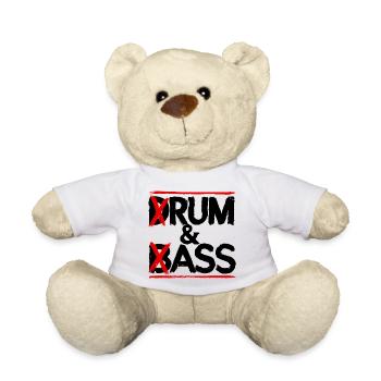 Drum & Bass / Rum & Ass Drummer Band Musik - Teddy - Weiß - Vorne