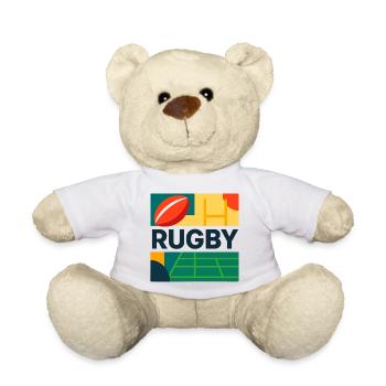 rugby, rugby sport, fan de rugby - Nounours - blanc - Devant