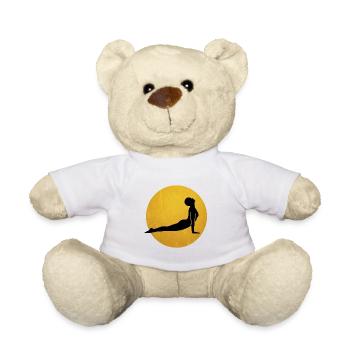 Looking Up Dog Yoga Silhouette Sun - Teddy Bear - white - Front