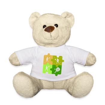 Padel Tennis Puzzle Sportsman Outfit - Teddy Bear - white - Front