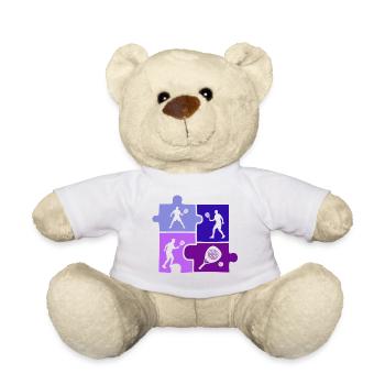 Padel Tennis Puzzle Sportsman Outfit - Teddy Bear - white - Front
