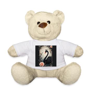 Cygne noir avec couronne vintage - Nounours - blanc - Devant
