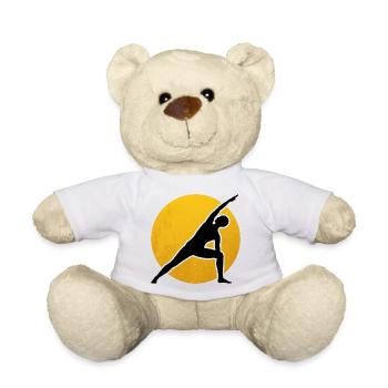 Yoga Utthita Parsvakonasana Silhouette Sun - Teddy Bear - white - Front