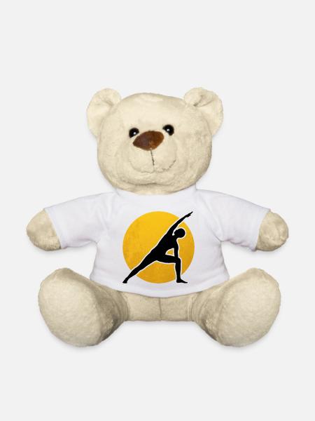 Yoga Utthita Parsvakonasana Silhouette Sun - Teddy Bear - white