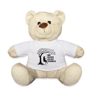 I WANT TO SWING. NO DESIRE FOR PEOPLE - Teddy Bear - white - Front