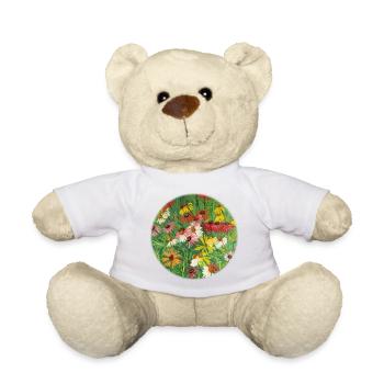 Peinture colorée de prairies à l’échinacée - Nounours - blanc - Devant